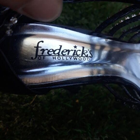 Fredericks Platform Studded Rhinestone Strappy Ankle Wrap Stiletto Heels Sz 8 - Picture 2 of 8